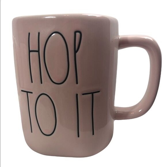 Rae Dunn HOP TO IT pink mug - Picture 1 of 2